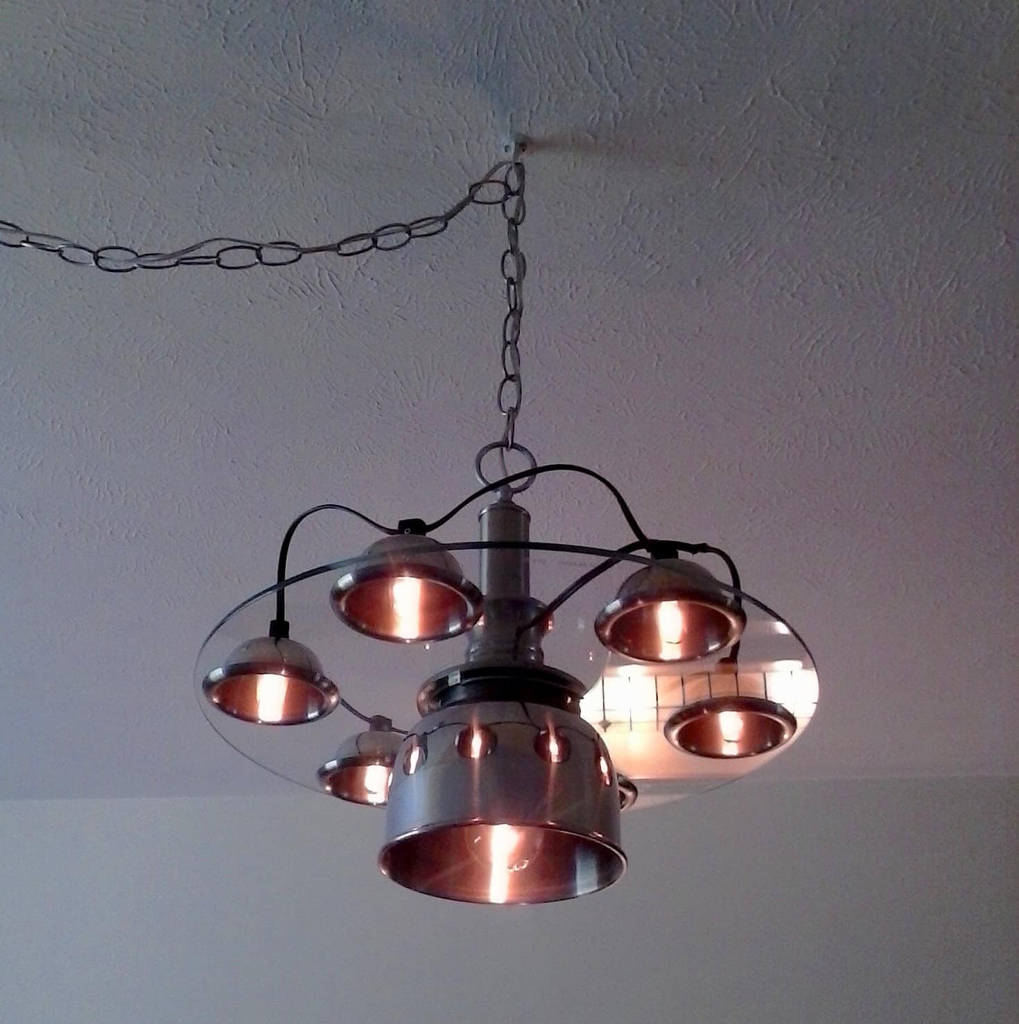 Unique Modern Industrial Round Glass Body Hanging Light Fixture Chandelier Buy it here: www.etsy.com