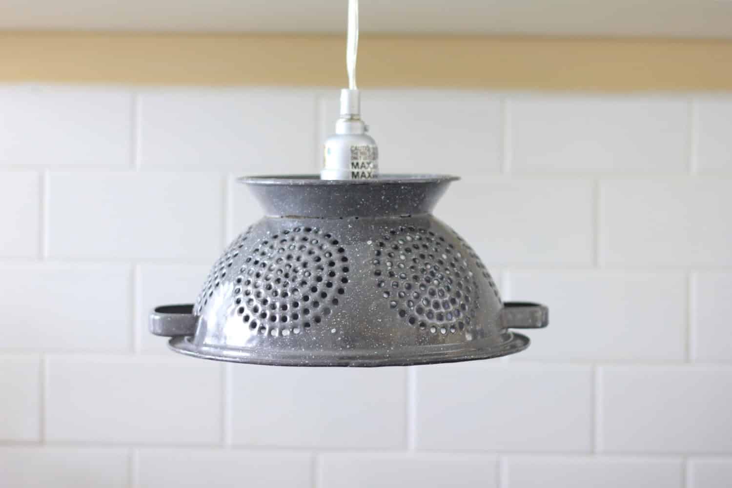 Vintage Grey Colander Hanging Pendant Light Buy it here: www.etsy.com