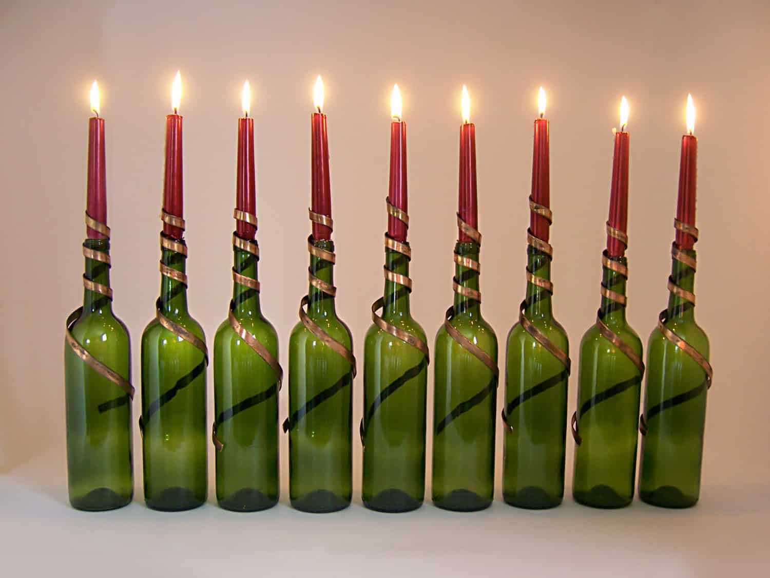 Wine bottle brass metal art candle holder Buy it here: www.etsy.com