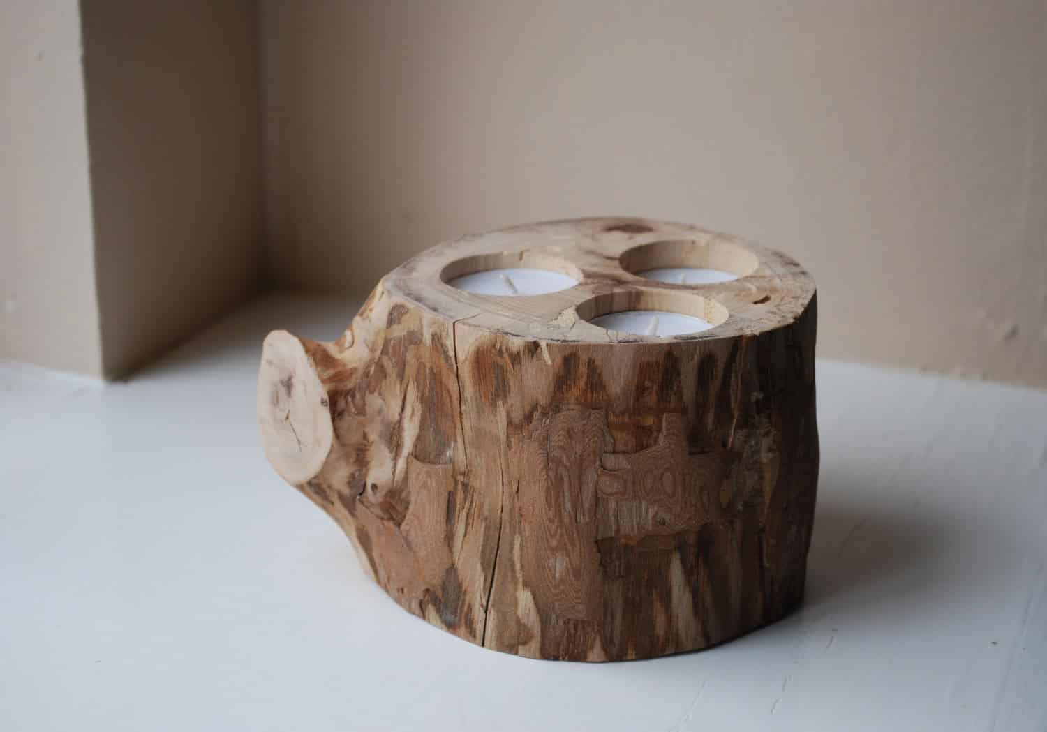 Small Wood Candle Holder Buy it here: www.etsy.com