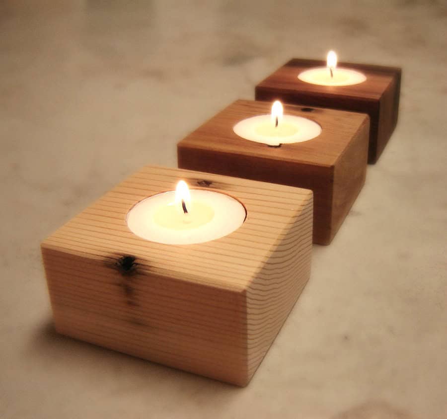 Wood Candle Holders From Reclaimed Cedar Wood Buy it here: www.etsy.com