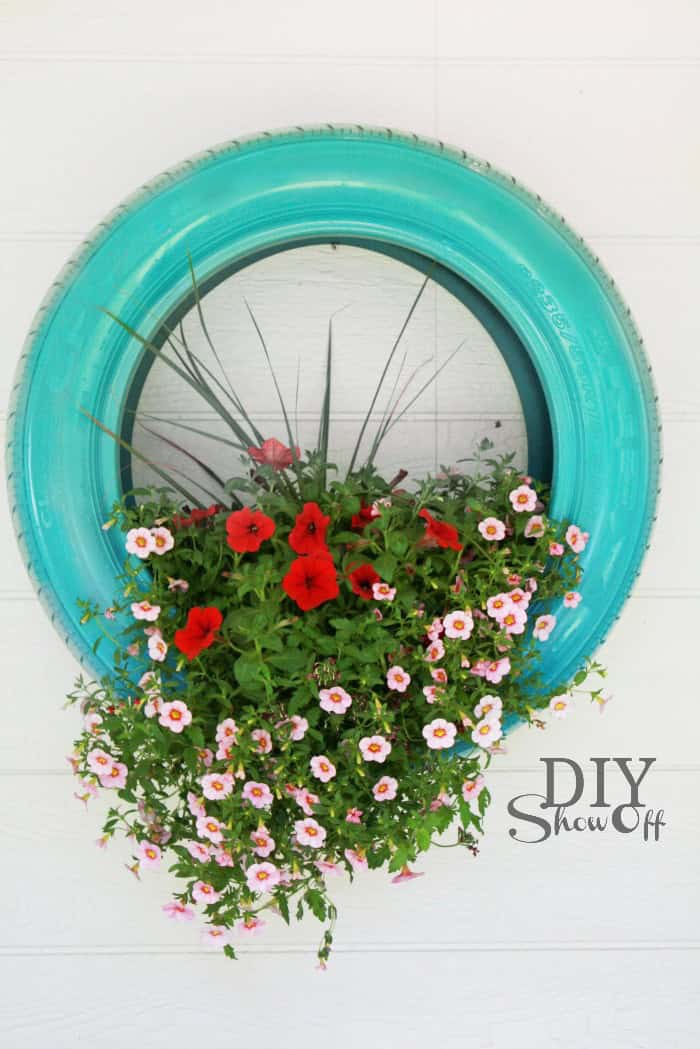DIY Tire Flower Planter Project 27