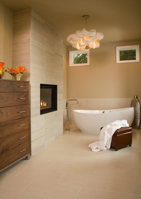 19 Astonishing &amp; Cozy Bathrooms Design Ideas With Fireplace