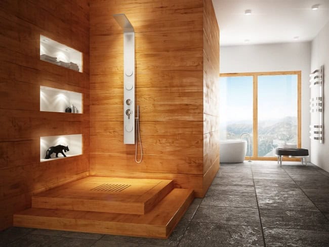 18 Exquisite Contemporary Wooden Bathroom Design Ideas 33