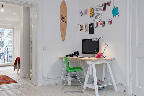 5 Smart Steps To Make Your Home Happy Place For Living Brilliant Scandinavian apartment Interior with Minimalist Study Room Design Ideas Decorated with Wooden Deck Flooring Decoration.jpg