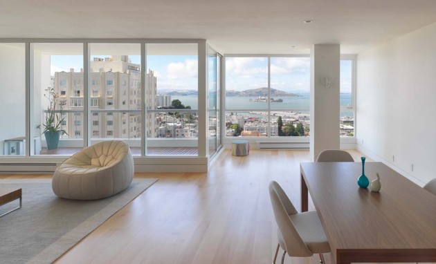 Minimalist Condominium on Russian Hill Offering Astonishing San Francisco Bay Views