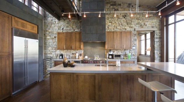 18 Lovely Kitchen Design Ideas with Stone Walls