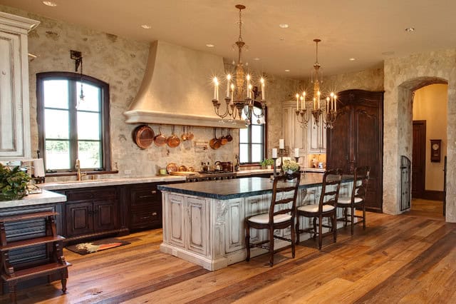 18 Lovely Kitchen Design Ideas with Stone Walls 11