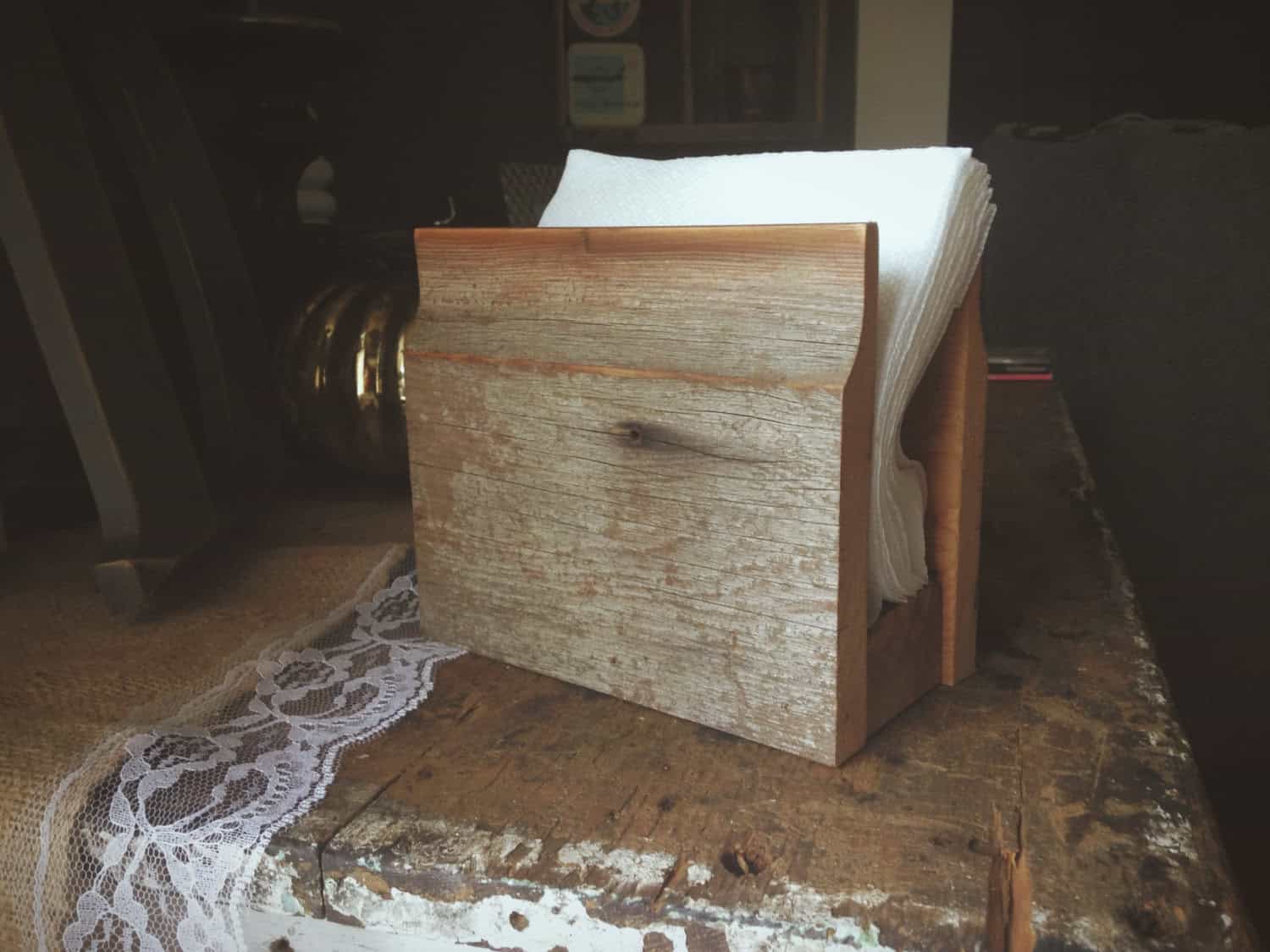 Rustic Napkin Holder Processed with VSCOcam with m3 preset