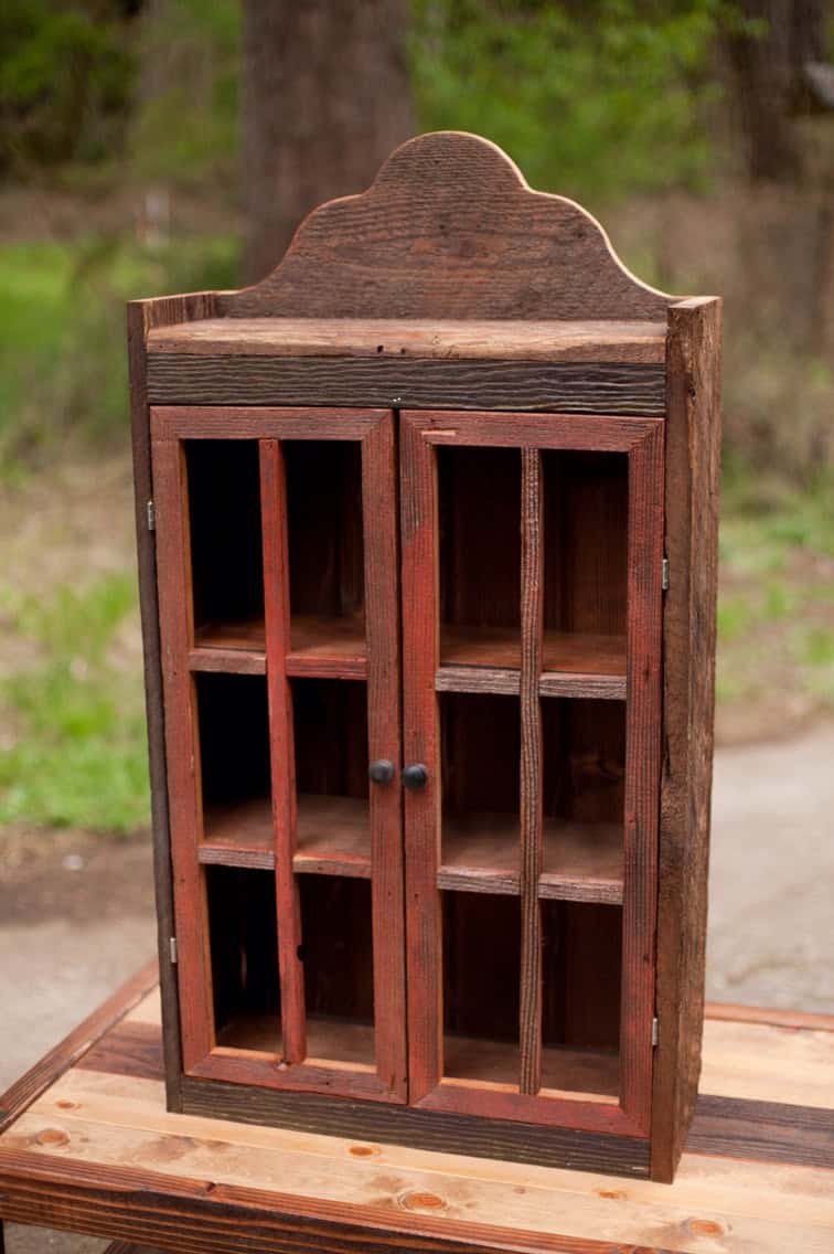 Rustic Barnwood Wall Cabinet 18 DIY Rustic Designs For Your Home and Garden (13)