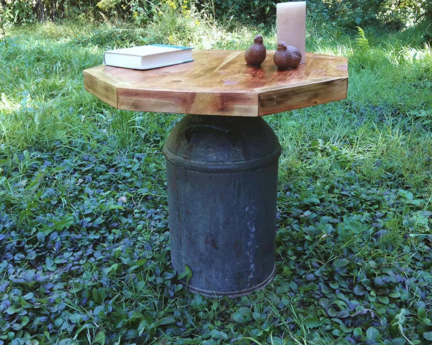 Milk Canister Side Table Buy it here: www.etsy.com