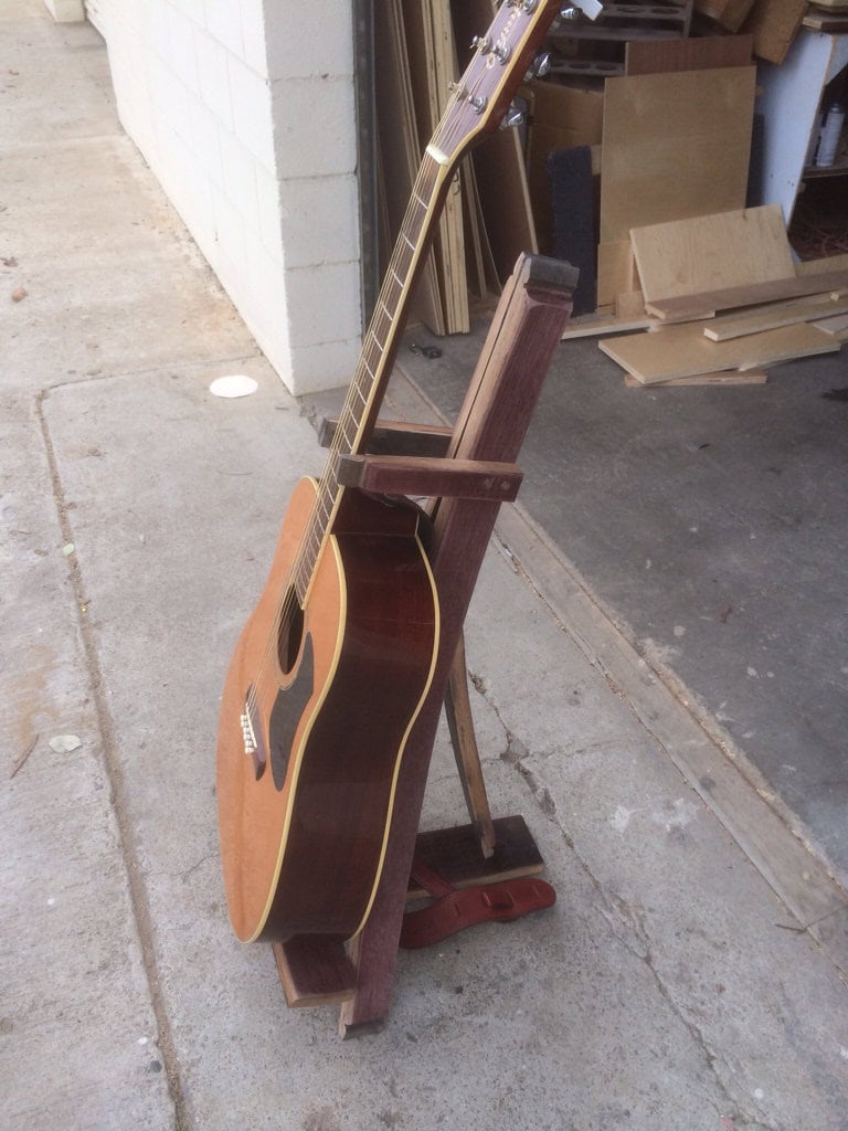 Guitar Stand made from red wine barrel staves Buy it here: www.etsy.com