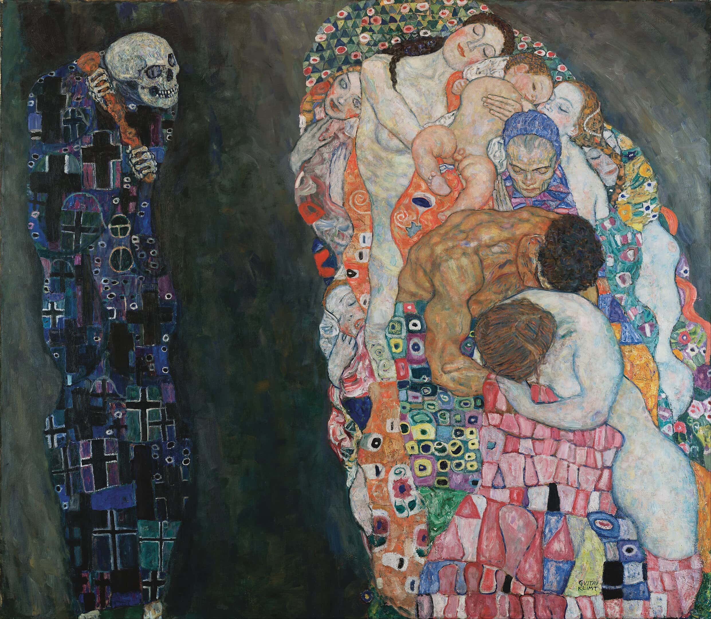 Death and Life by Gustav Klimt symbolic allegory
