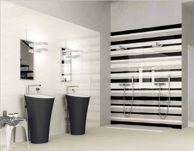 21 Elegant Bathrooms Decorated With Stripes Pattern Tiles 2