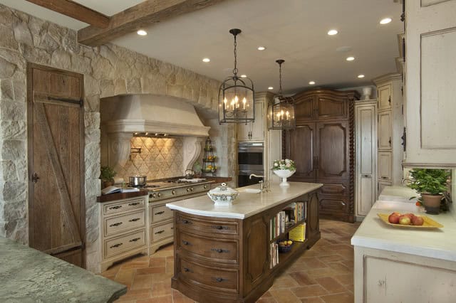 18 Lovely Kitchen Design Ideas with Stone Walls 6