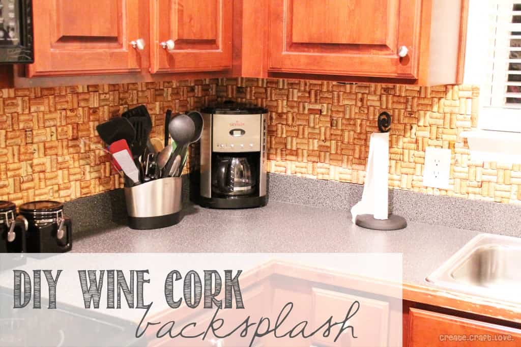 7. Don’t throw away wine corks, instead use them on your kitchen’s backsplash 7
