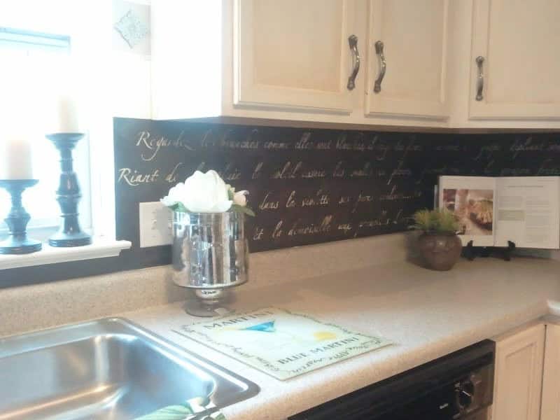 8. A stenciled backsplash with some motivational quotes can really make your day 8