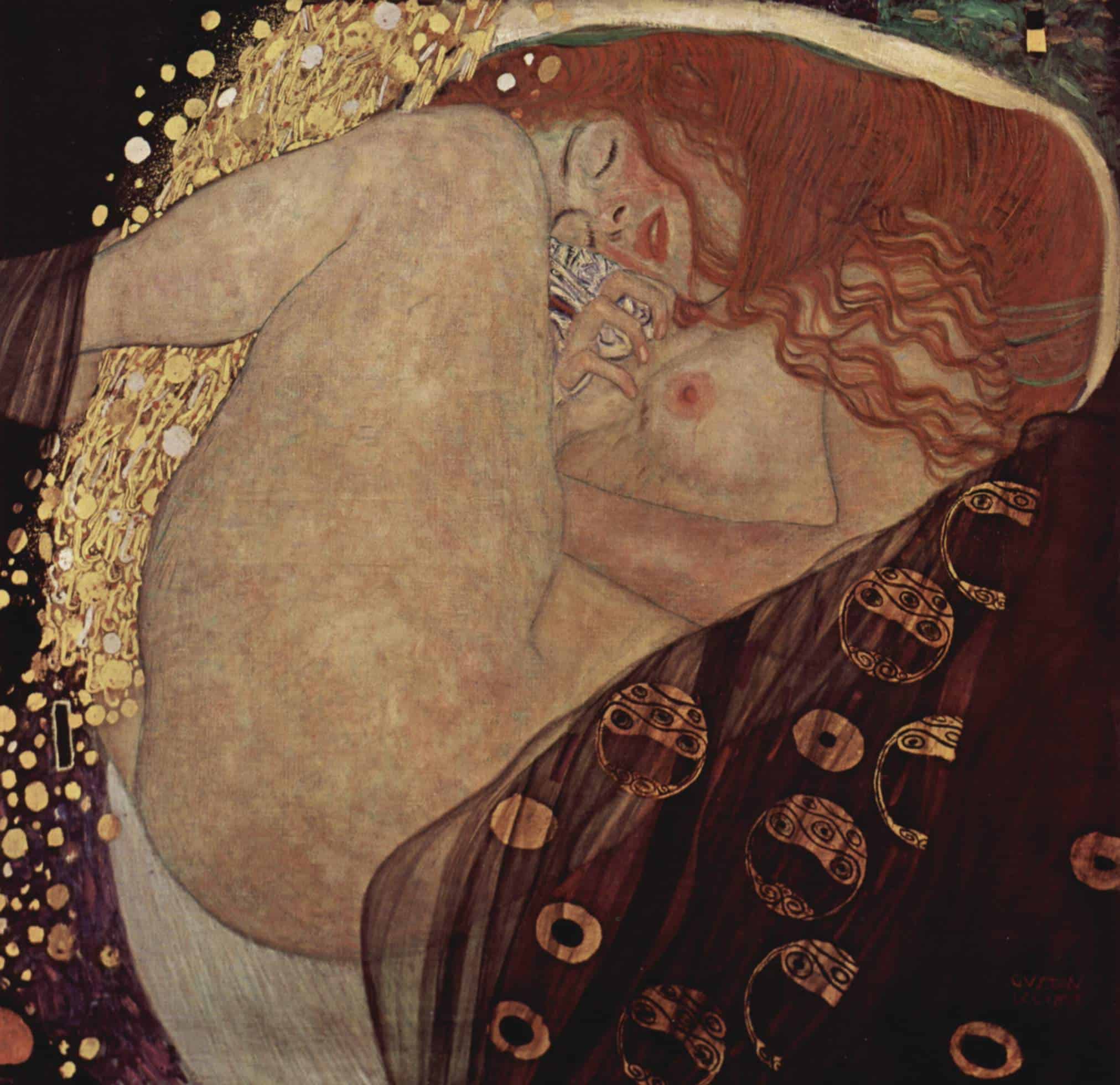 Danae by Gustav Klimt erotic mythological painting