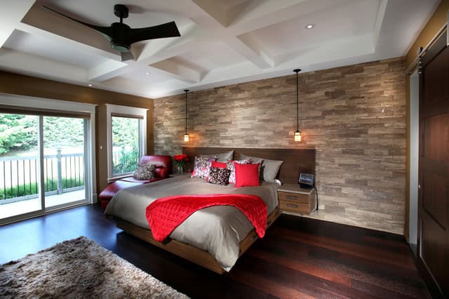19 Elegant Stone Wall Bedroom Design Ideas 16