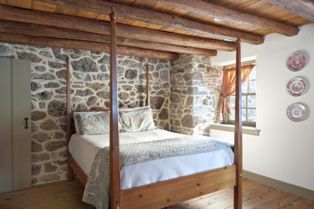 19 Elegant Stone Wall Bedroom Design Ideas