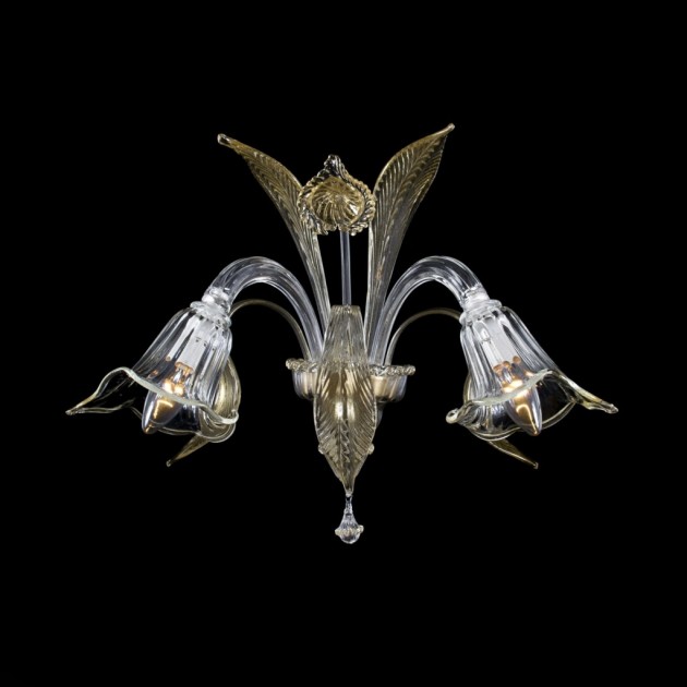 Glass Chandeliers and Glass Wall Lamps by Murano