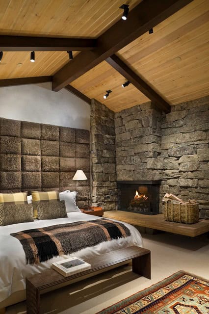 19 Elegant Stone Wall Bedroom Design Ideas