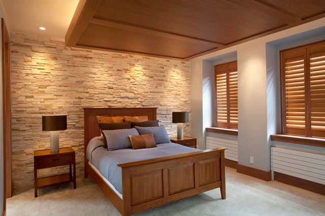 19 Elegant Stone Wall Bedroom Design Ideas 7