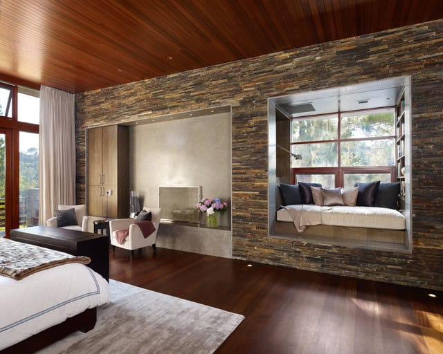 19 Elegant Stone Wall Bedroom Design Ideas 8