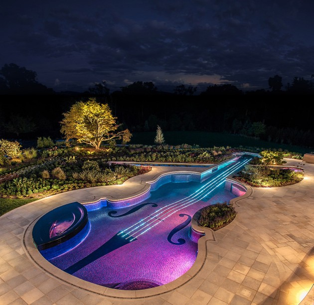 2. Violin shaped swimming pool