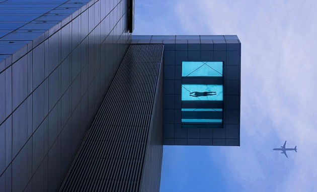 8. Glass bottom swimming poolon the 24th floor