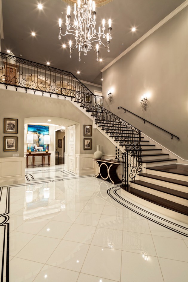 15 Extremely Luxury Entry Hall Designs With Stairs