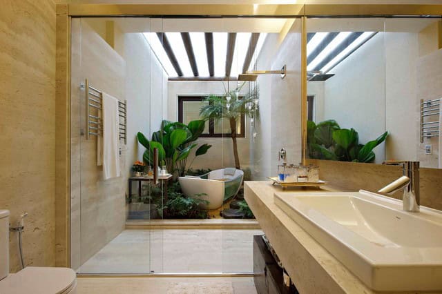 A Tropical Master Bathroom Source