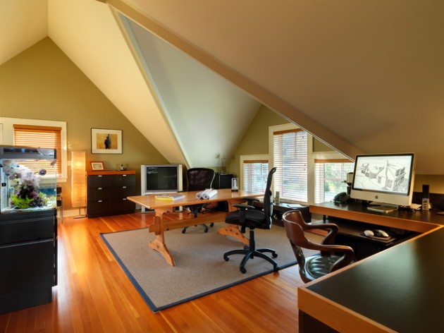 16 Magnificent Attic Office Design Ideas