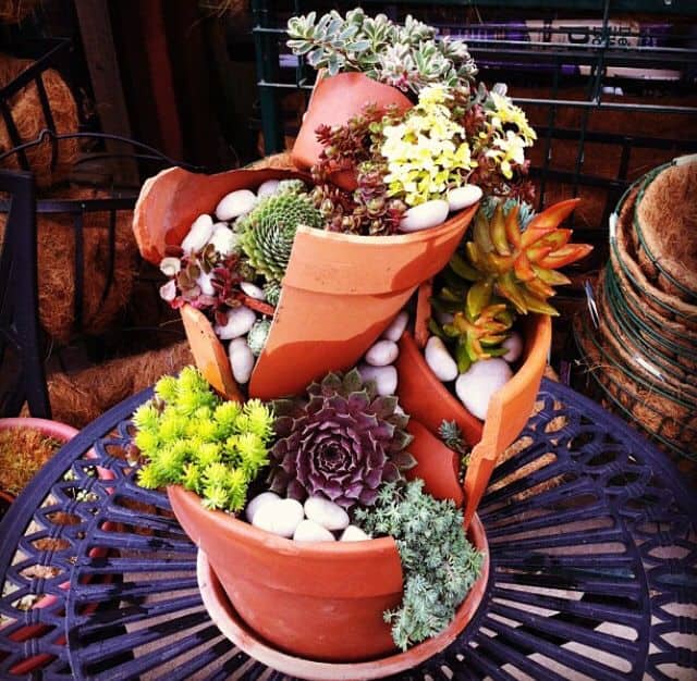 The Most Creative Ideas to Make Fairy Mini Garden from Broken Pots 8