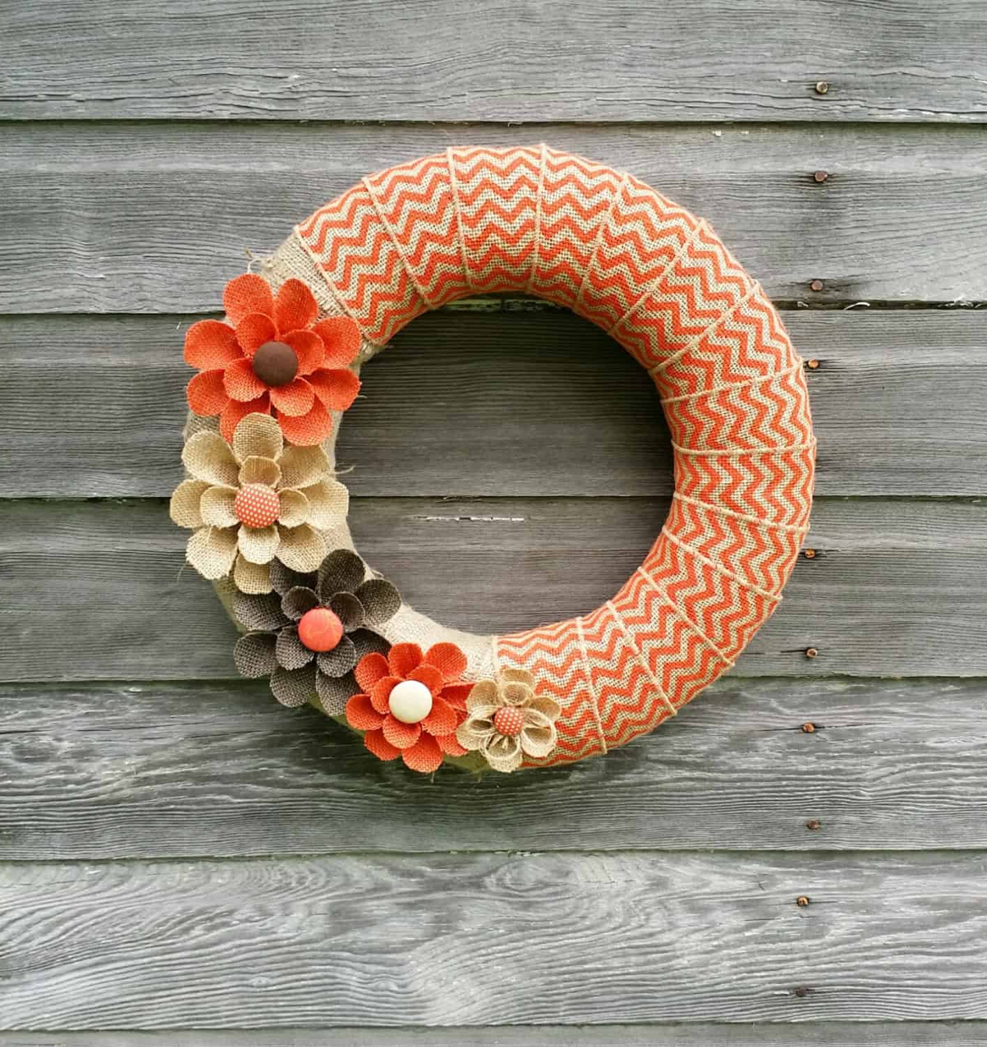 Orange Burlap Wreath Buy it here: www.etsy.com/ca