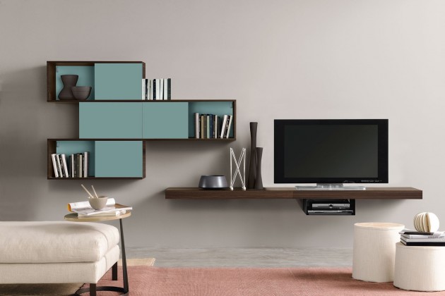 Fascinating Wall Storage Items for Your Contemporary Living Room