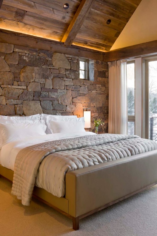 bedroom rustic interior cozy winter designs morningstar residence