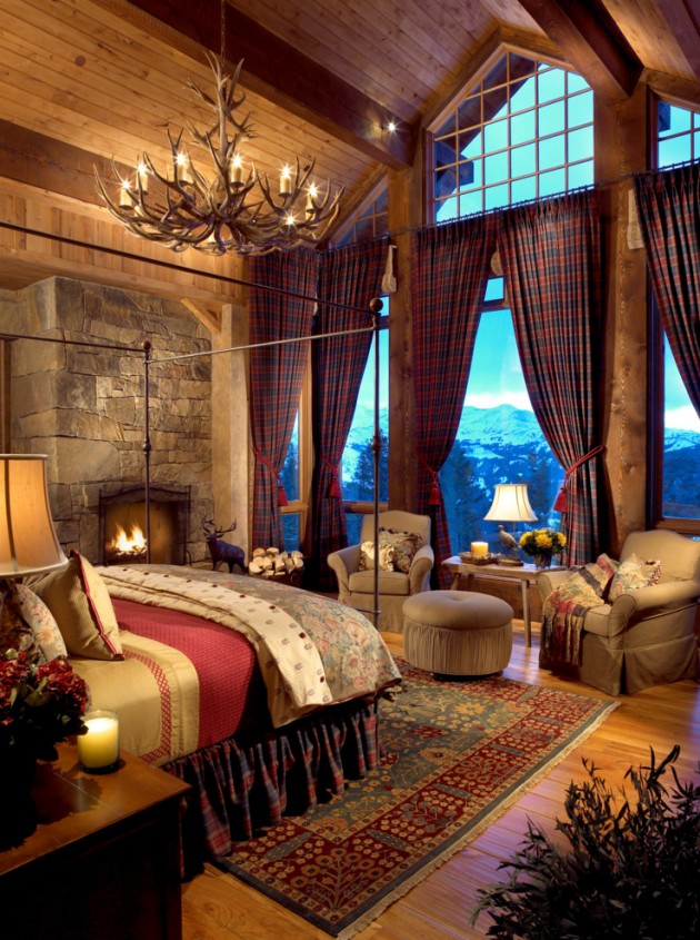 bedroom cozy rustic interior designs winter lodge ski