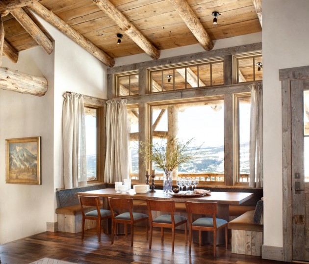 dining room rustic cozy cabin warm designs