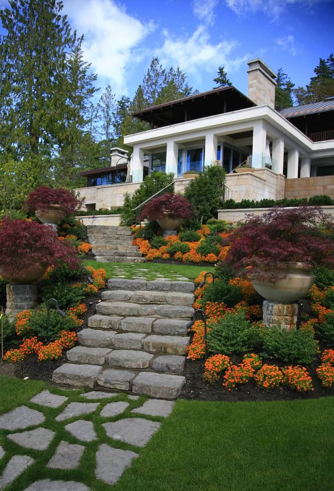 Asian inspired contemporary garden Source