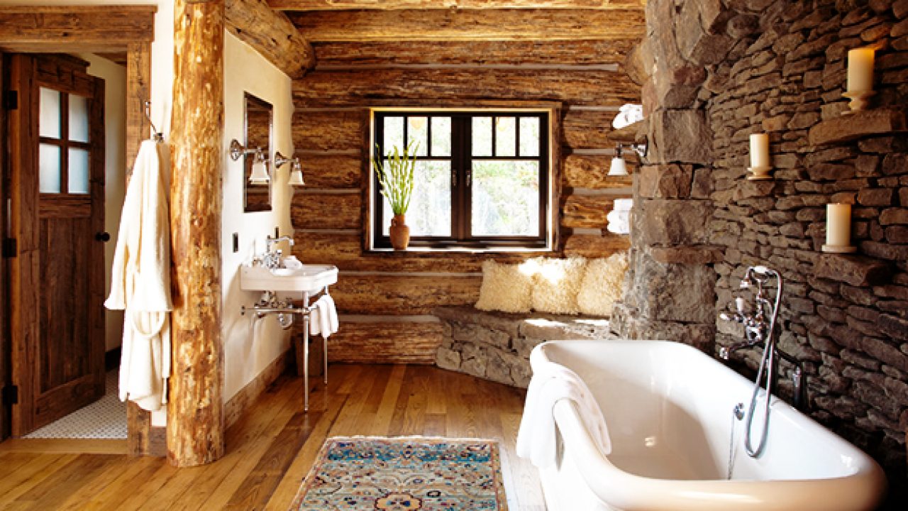 16 Homely Rustic Bathroom Ideas To Warm, Log Home Bathroom Ideas
