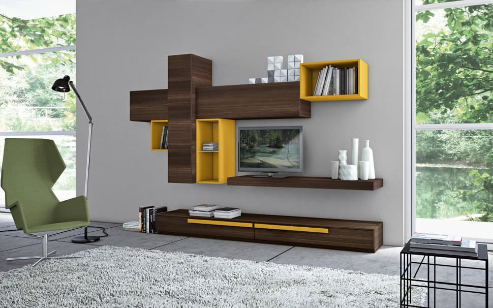 Fascinating Wall Storage Items for Your Contemporary Living Room
