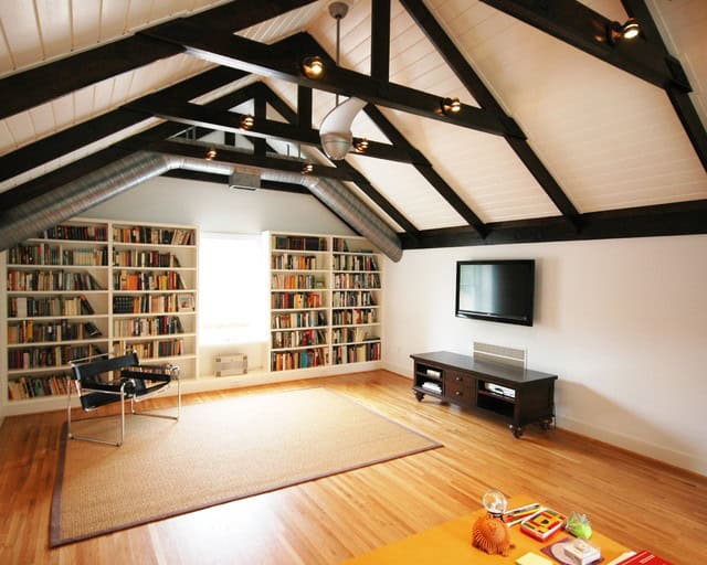 15 Functional Solutions for Your Attic Living Room 12