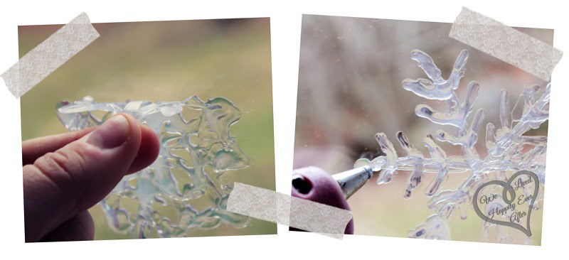 Make window snowflakes with a glue gun Source