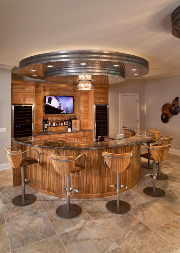 Simple Home Bar Designs Pictures for Large Space