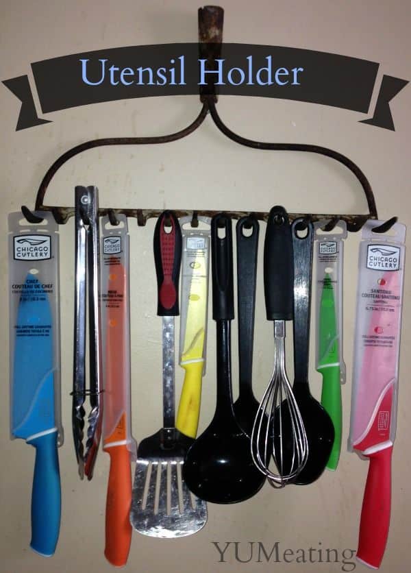 Make A Kitchen Utensil Holder From A Broken Rake 15