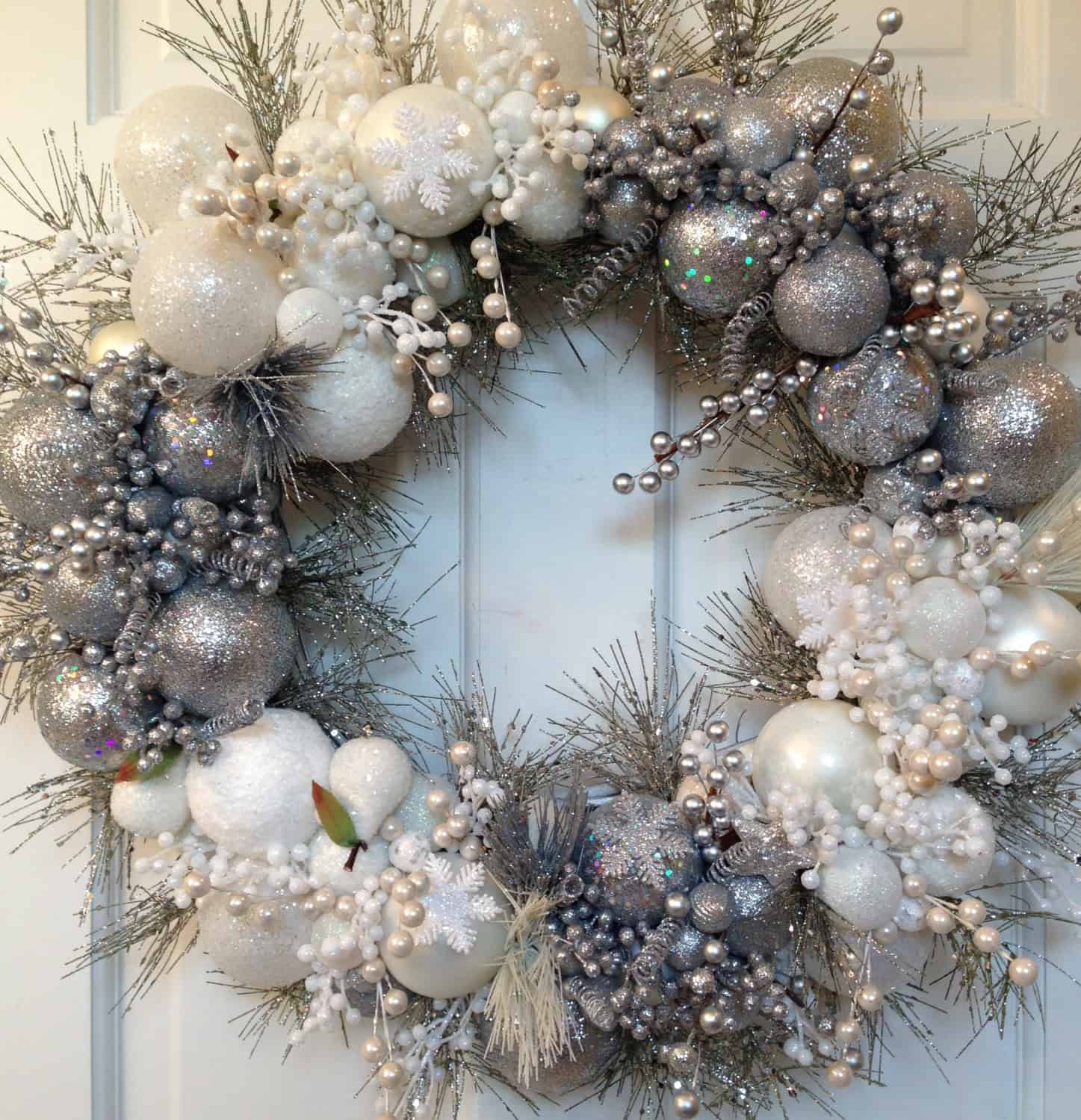 Silver and White Winter Wreath Buy it here: www.etsy.com