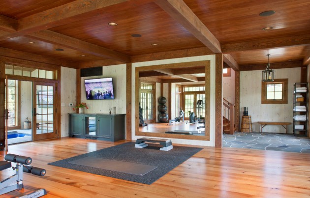 gym yoga workout designs motivate tranquil farmhouse building retreat country rooms architects houzz exercise source interior decor sport studio metro