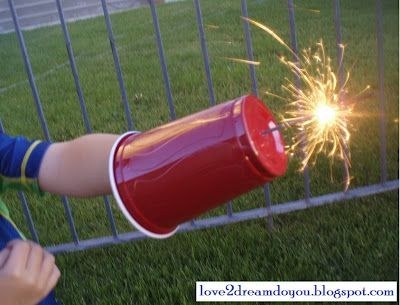 A plastic cup will keep little hands safe when handling sparklers in the holidays 16