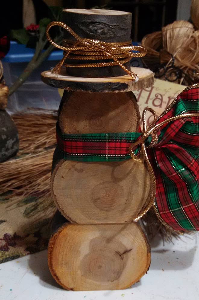 Wooden Snowman Seasonal Christmas Figurine Source